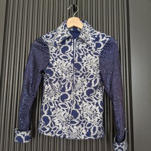 Western horse show shirt girls medium